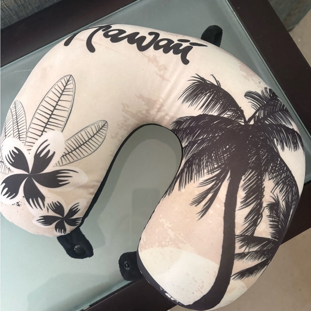 Hawaii Travel Neck Pillow with Palm Tree Design